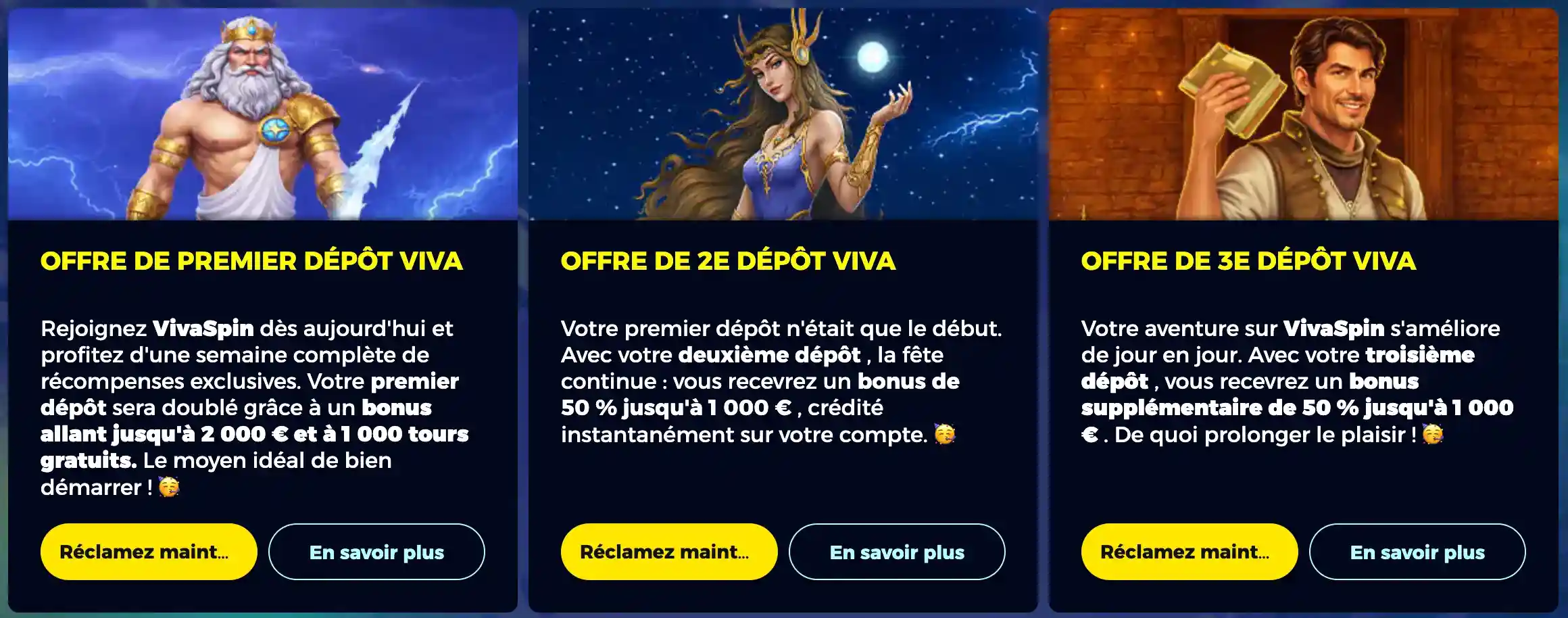 Bonus de casino VivaSpin – Tours gratuits et offres